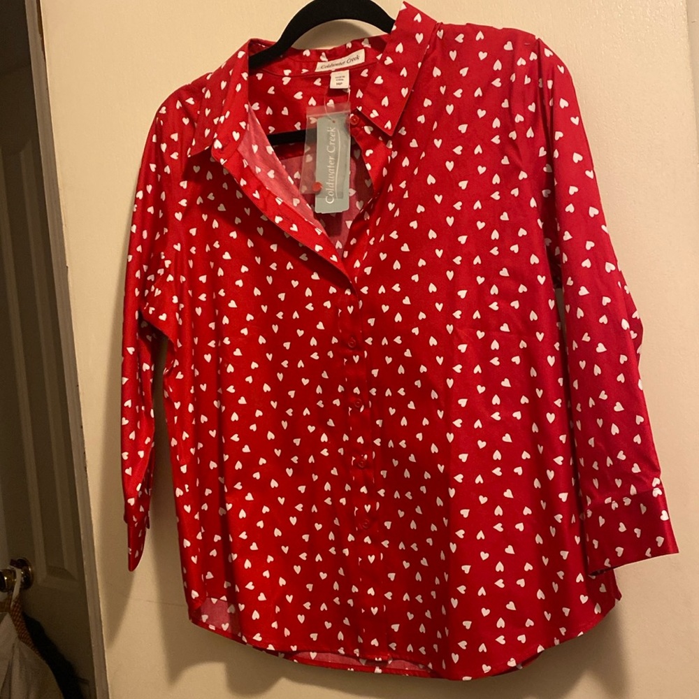 Cold water creek heart blouse